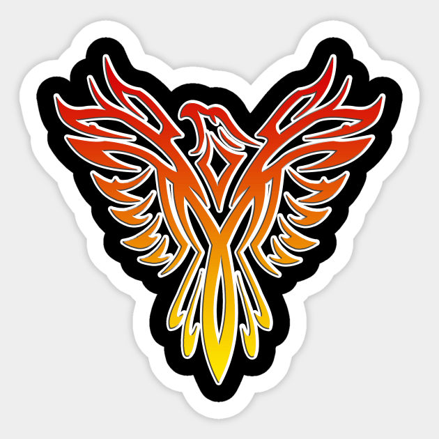 Red Phoenix Rising Gift Sticker by GBDesigner